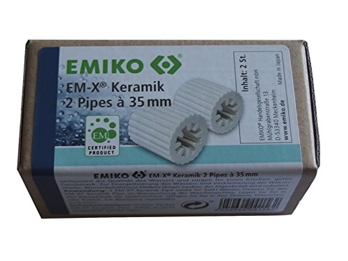 EM-X® Keramik Pipe grau, 35 mm Ø 2 Stück zur Verbesserung der Wasserqualität und Erhöhung der Redoxpotentials von Emiko