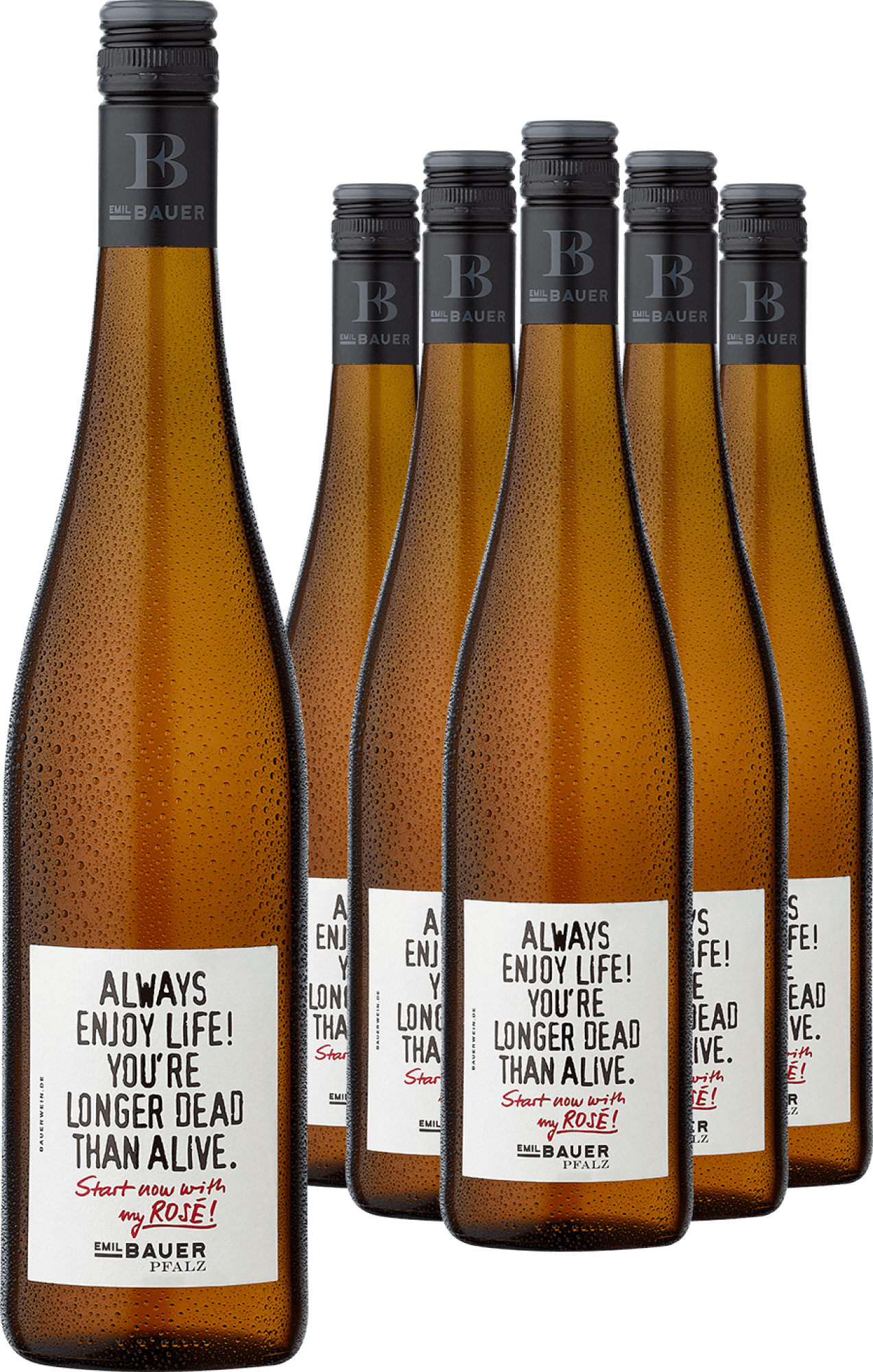 5+1-PAKET Emil Bauer »Always enjoy life. You are longer dead than alive – start now with my Rosé« 2022 5+1-PAKET Emil Bauer »Always enjoy life. You are longer dead than alive – start now with my Rosé« 2022 von Emil Bauer
