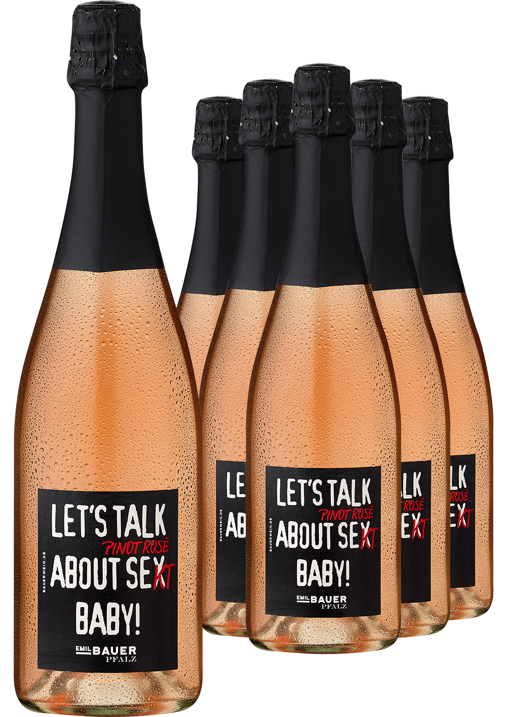 5+1-PAKET Emil Bauer »Let's talk about Pinot Rosé Se(x)kt Baby!« 2019 von Emil Bauer