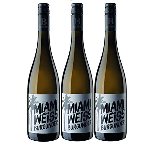 Emil Bauer White Label MIAMI Weissburgunder QbA Weißwein Wein trocken Deutschland (3 Flaschen) von Emil Bauer