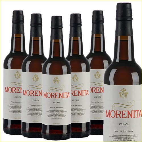 6 Flaschen Sherry Morenita Cream aus Spanien von Emilio Hidalgo