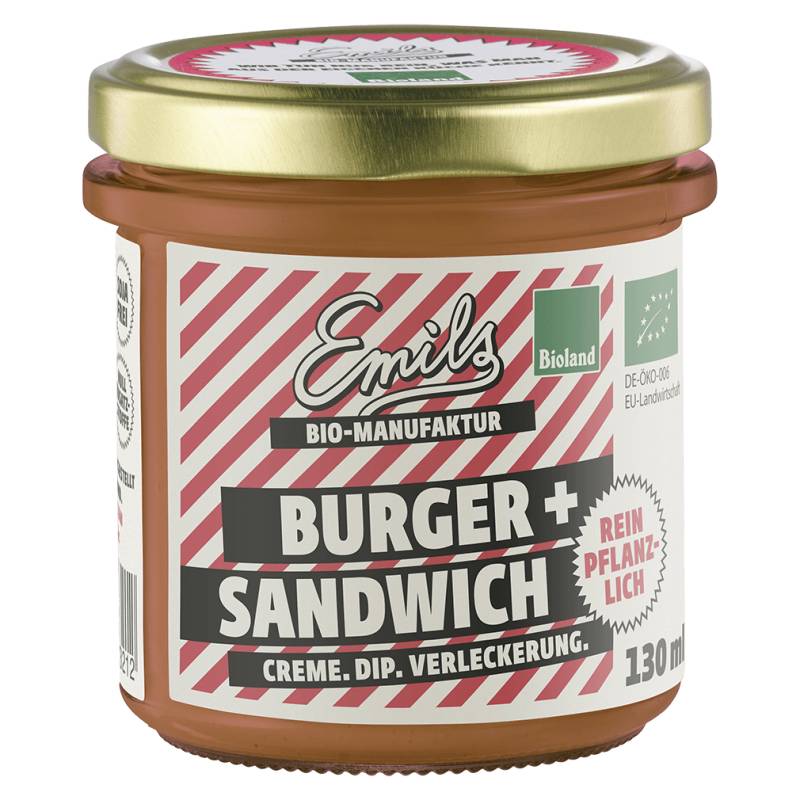 Bio Burger- und Sandwichcreme von Emils
