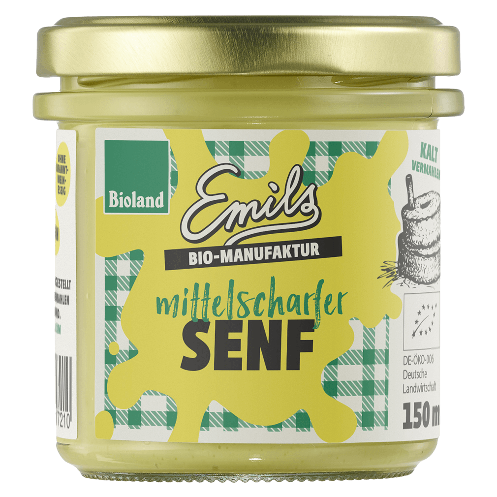 Bio mittelscharfer Senf, 150 ml Bio mittelscharfer Senf, 150 ml von Emils