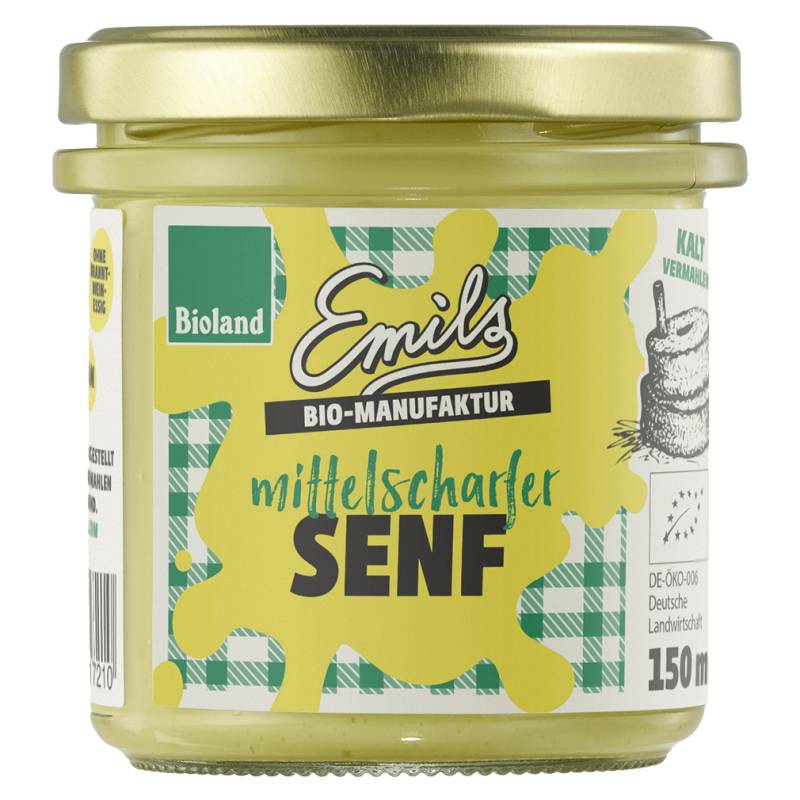 Bio mittelscharfer Senf, 150 ml von Emils