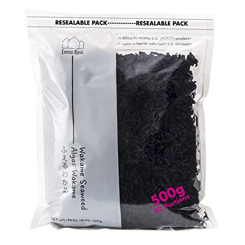 Emma Basic Getrocknete Premium Grade Wakame 500g - Getrocknete Algen von Emma Basic