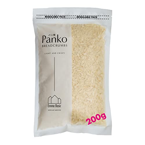 Emma Basic – Panko-Semmelbrösel 10 mm Super Premium 200g Beutel, Lange Nadelform, Weniger ölig, Extra knusprig, Japanischer Stil von Emma Basic