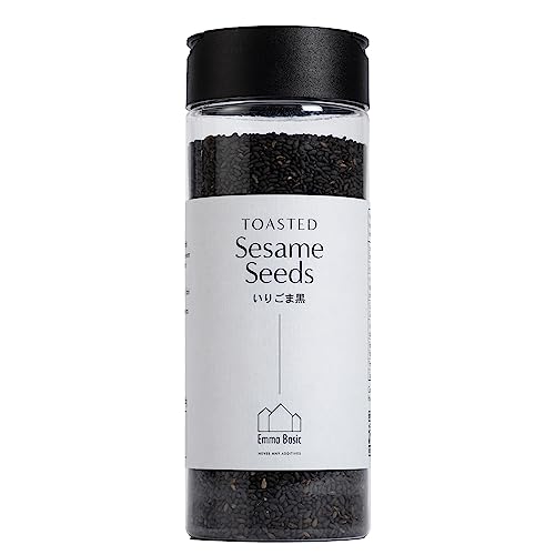 Emma Basic - Gerösteter schwarzer Sesam 150g | Ballaststoffreich | Proteinquelle | vegan | Reiches Aroma | Antioxidantien | Einfach streuen von Emma Basic