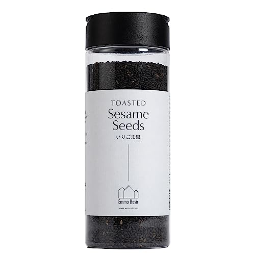 Emma Basic Gerösteter schwarzer Sesam 150g | Ballaststoffreich | Proteinquelle | vegan | Reiches Aroma | Antioxidantien | Einfach streuen von Emma Basic