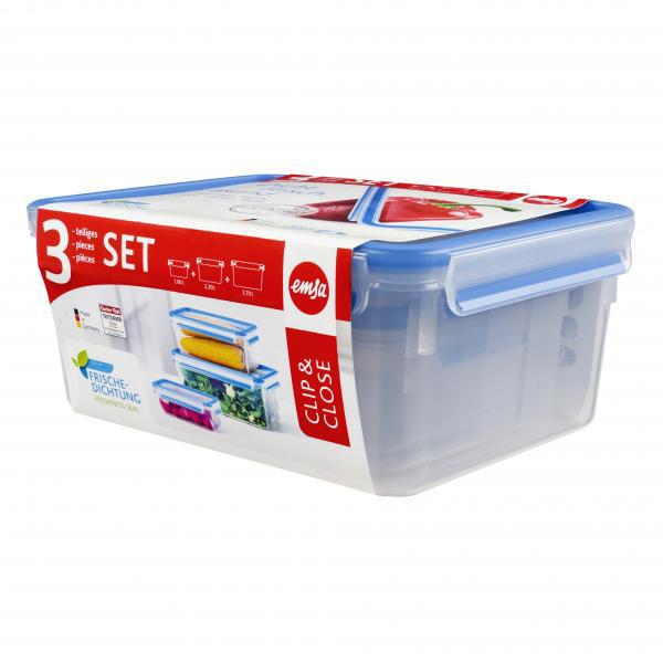 Emsa Clip & Close Frischhaltedose 3er-Set Emsa Clip & Close Frischhaltedose 3er-Set von Emsa