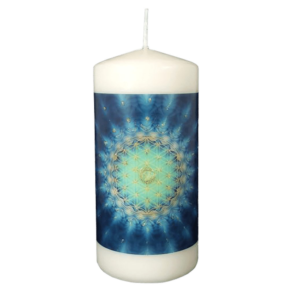 Blume des Lebens blau, Energiekerze Blume des Lebens blau, Energiekerze von EngelALM