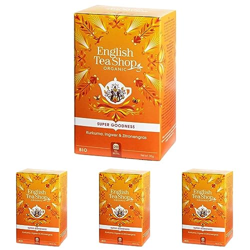 ETS - Kurkuma, Ingwer & Zitronengras, BIO, 20 Teebeutel - (DE-Version) (Packung mit 4) von English Tea Shop