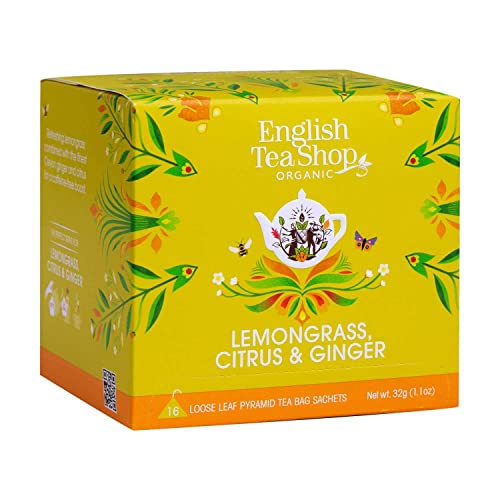ETS - Lemongras Ingwer & Zitrusfrüchte, BIO, 16 Pyramiden-Beutel in Papierbox von English Tea Shop