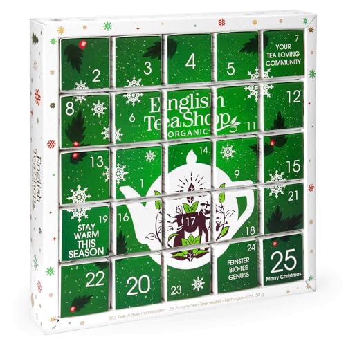 ETS - Puzzle Tee Adventskalender "Happy Holiday", 25 weihnachtliche Premium BIO Tees von English Tea Shop