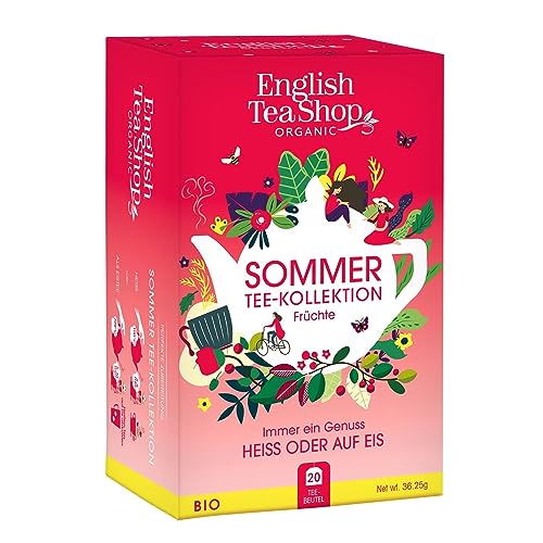 ETS - Sommer Tee-Kollektion "Früchte", heiß oder kalt genießen, BIO, 4 verschiedene Sorten, 20 Teebeutel von English Tea Shop