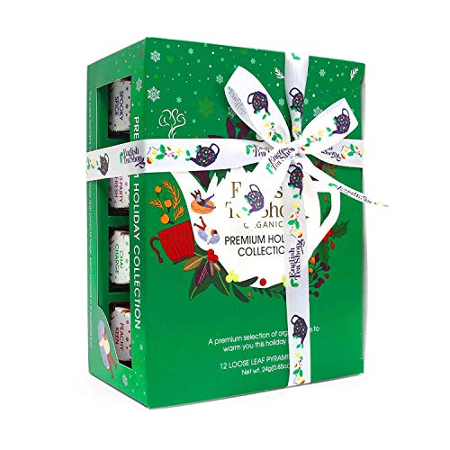 ETS - Teegeschenk mit Schleife "Holiday Collection" grün | 12 BIO-Wintertees | 4 verschiedene Sorten | Pyramidenbeutel | Umweltfreundliches Geschenk zu Weihnachten ETS - Teegeschenk mit Schleife "Holiday Collection" grün | 12 BIO-Wintertees | 4 verschiedene Sorten | Pyramidenbeutel | Umweltfreundliches Geschenk zu Weihnachten von English Tea Shop