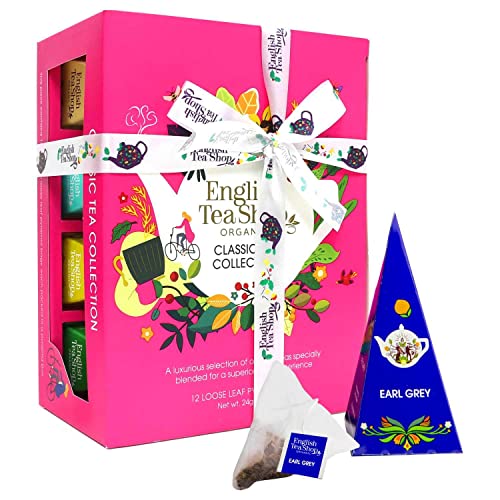 ETS - Teegeschenk mit Schleife "Klassische Tee Kollektion" | 12 versch. BIO Tee Sorten: Früchtetee, Kräutertee, Grüner & Schwarzer Tee | Geschenk zum Geburtstag Ostern Muttertag | 12 Pyramiden-Beutel ETS - Teegeschenk mit Schleife "Klassische Tee Kollektion" | 12 versch. BIO Tee Sorten: Früchtetee, Kräutertee, Grüner & Schwarzer Tee | Geschenk zum Geburtstag Ostern Muttertag | 12 Pyramiden-Beutel von English Tea Shop