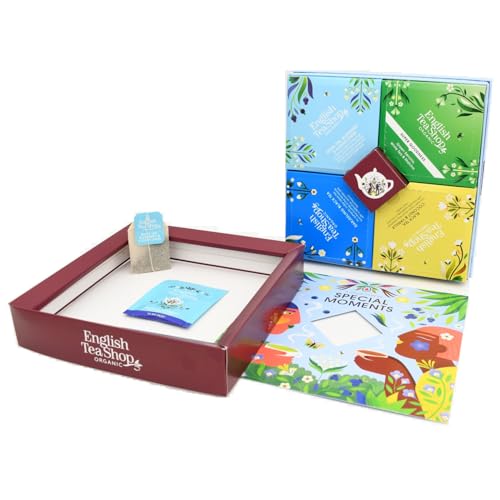 English Tea Shop® | Geschenkbox mit Bio-Tee und Aromen | 32 Filter Tea Special Moments Flavours Mix | Verschiedene Tees 4 Geschmacksrichtungen (62 Gr) | BIO-Mischungen von English Tea Shop