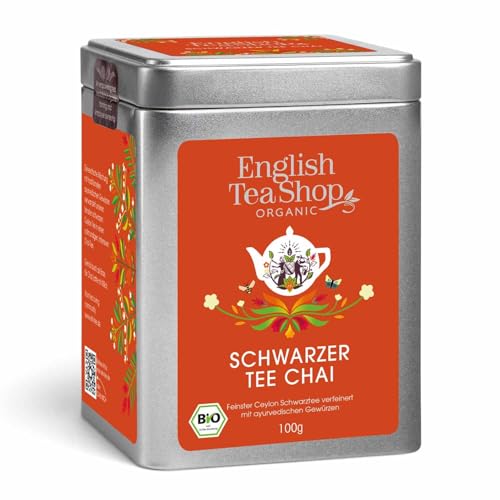 ETS - Schwarzer Tee Chai BIO | aromatische Gewürze und feinster loser Ceylon Tee | wärmend würzig orientalisch - 100g Dose von English Tea Shop