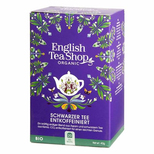 ETS - Schwarzer Tee ENTKOFFEINIERT, koffeinfreier Tee, BIO, 20 Teebeutel von English Tea Shop