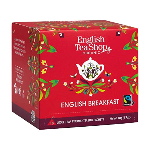 English Tea Shop - English Breakfast, BIO, Fairtrade, 16 Pyramiden-Beutel in Papierbox von English Tea Shop