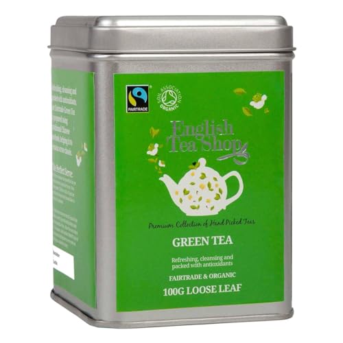 ETS - Grüner Tee BIO | Fairtrade loser Grüntee aus Ceylon | nachhaltig angebaut & handgeerntet | erfrischend lieblich aromatisch - 100g Dose von English Tea Shop