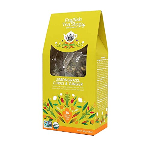 ETS - Lemongras Ingwer & Zitrusfrüchte, BIO, 15 Pyramiden-Beutel in Papierbox von English Tea Shop