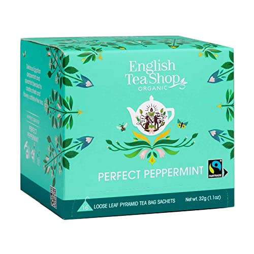 ETS - Perfect Peppermint Pfefferminztee, BIO, Fairtrade, 16 Pyramiden-Beutel in Papierbox von English Tea Shop