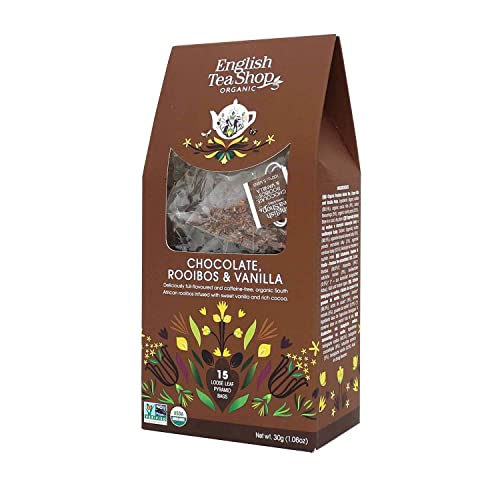 ETS - Schokolade Rooibos & Vanille, BIO, 15 Pyramiden-Beutel in Papierbox von English Tea Shop