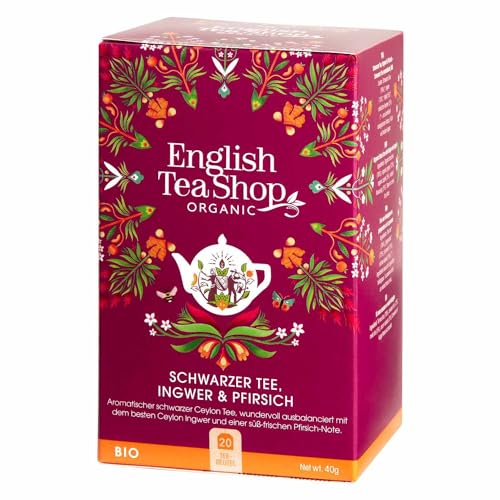 English Tea Shop - Schwarzer Tee, Ingwer & Pfirsich, BIO, 20 Teebeutel - (DE-Version) von English Tea Shop