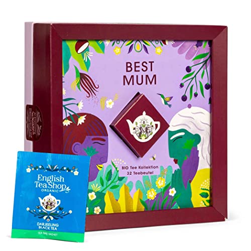 ETS Premium BIO Tee Geschenk Set "Best Mum" | 32 Teebeutel (4 Sorten) in stilvollem Geschenkset | Perfekt für Mama, Oma zum Geburtstag, Muttertag, Weihnachten | von English Tea Shop