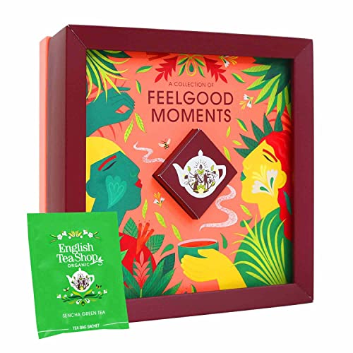 ETS Tee Geschenk Box Feelgood Moments | Premium Tee Geschenkset mit 4 x 8 Ayurveda Tee Sorten | Geschenk zum Geburtstag, Weihnachten, Ostern | BIO | 32 Teebeutel von English Tea Shop