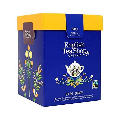 English Tea Shop - Teegeschenk Set "Earl Grey", BIO, Fairtrade, mit Holz-Teelöffel in origineller Origami Geschenkbox, 80g loser Tee von English Tea Shop