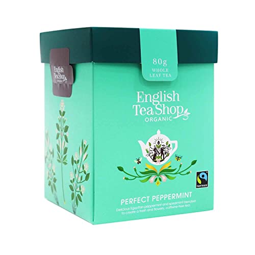 ETS Teegeschenk Set "Pfefferminze" Kräutertee Pfefferminztee BIO | in origineller Origami Geschenkbox | 80g loser Tee von English Tea Shop