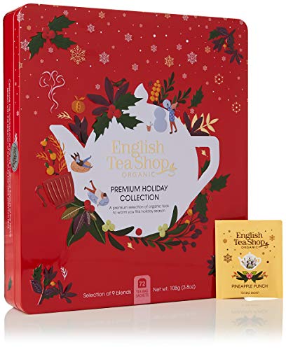 ETS - Winter-Tee Kollektion "Premium Holiday Collection" Rot, Metalldose, Teegeschenk Box, BIO, 72 Teebeutel (9x8) von English Tea Shop