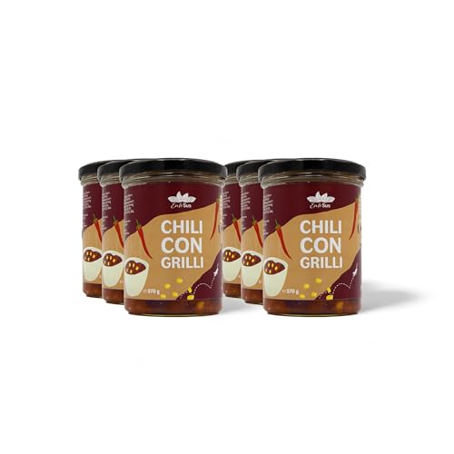 EntoSus – Chili Con Grilli – hackfleischähnliche Struktur auf Basis von gezüchteten Grillen, 6 Gläser á 370g, leckere Alternative zu Chili Con Carne, nachhaltiger Fleischersatz, essbare Insekten von EntoSus