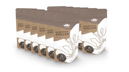 EntoSus – getrocknete und geröstete Grillen, Geschmack: Pur, 12x 20g, crunchy Snackgrillen, nachhaltiger Fleischersatz, Insekten als Protein Snack oder als Kochzutat, in Deutschland gezüchtet von EntoSus