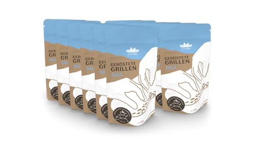 EntoSus – getrocknete und geröstete Grillen, Geschmack: Salz, 12x 20g, crunchy Snackgrillen, nachhaltiger Fleischersatz, Insekten als Protein Snack oder als Kochzutat, in Deutschland gezüchtet von EntoSus