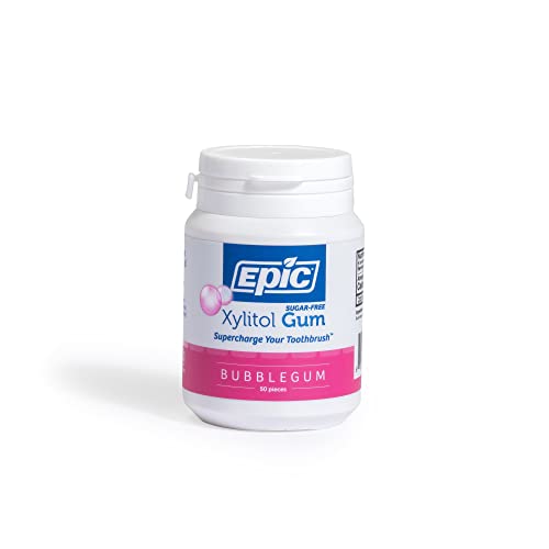 Epic Dental, Xylitol Gum, Sugar-Free, Bubblegum, 50 Pieces von Epic