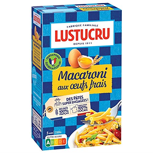 LUSTUCRU – Macaroni mit frischen Eiern, 250 g, 4 Stück von LUSTUCRU