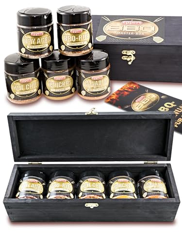 eppers BBQ-Master-Box | 5 trendige, exklusive und qualitativ hochwertige Grillgewürz Sorten in einer edlen Holzbox | Gewürz Geschenkbox eppers BBQ-Master-Box | 5 trendige, exklusive und qualitativ hochwertige Grillgewürz Sorten in einer edlen Holzbox | Gewürz Geschenkbox von Eppers