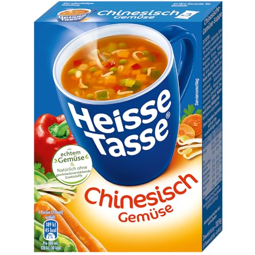 Erasco Heisse Tasse Chinesiche Gemüse-Suppe, 12er Pack (12 x 450 ml Beutel) von Erasco Heisse Tasse