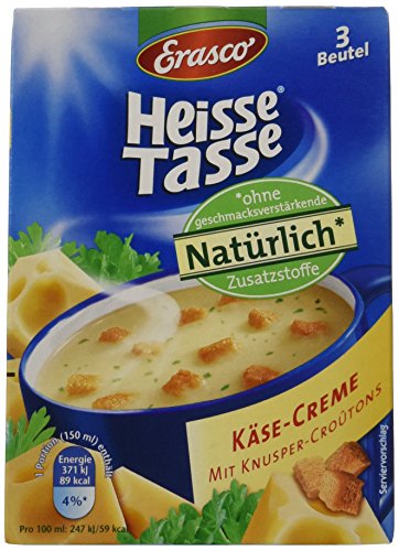 Erasco Heisse Tasse Käse-Creme mit Croûtons, 12er Pack (12 x 450 ml Beutel) von Erasco Heisse Tasse