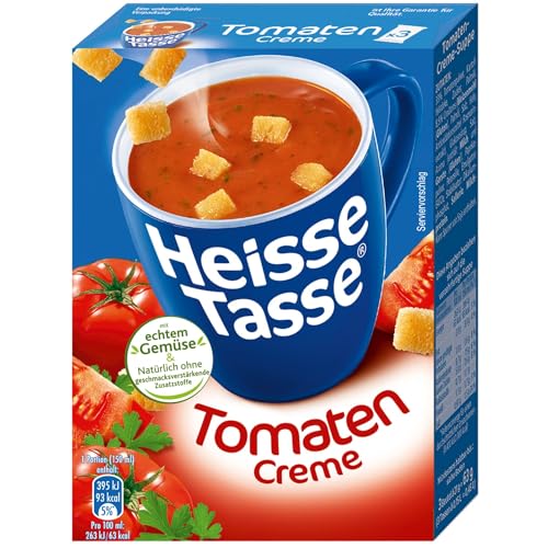 Erasco Heisse Tasse Tomaten-Creme mit Croûtons, 12er Pack (12 x 450 ml Beutel) von Erasco Heisse Tasse