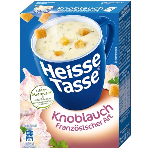 Heisse Tasse Französische Knoblauch-Suppe - In nur 2 Minuten fertig – Einfach heißes Wasser hinzufügen – Der perfekte Suppen-Snack (12er pack) von Erasco Heisse Tasse