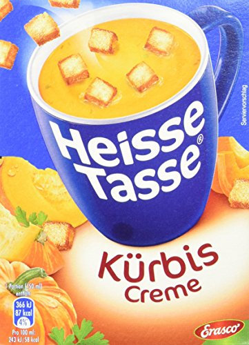 Heisse Tasse Kürbis-Creme mit Croûtons á 3 Beutel á 0,15 l, 12er Pack (12 x 450 ml) von Erasco Heisse Tasse