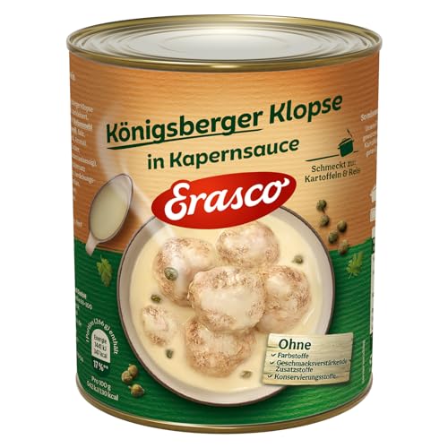 Erasco 6 Königsberger Klopse i. Kapernsauce , 2er Pack (2 x 800 g Dose) von Erasco