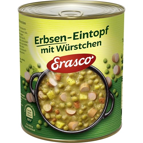 Erasco Erbsen-Eintopf mit Würstchen , 1er Pack (1 x 800 g Dose) von Erasco