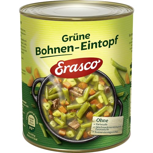 Erasco Grüner Bohnen-Eintopf (800g) In rund 5 Minuten fertig – Mit viel Gemüse – Ohne Schnickschnack - Einfach lecker von Erasco