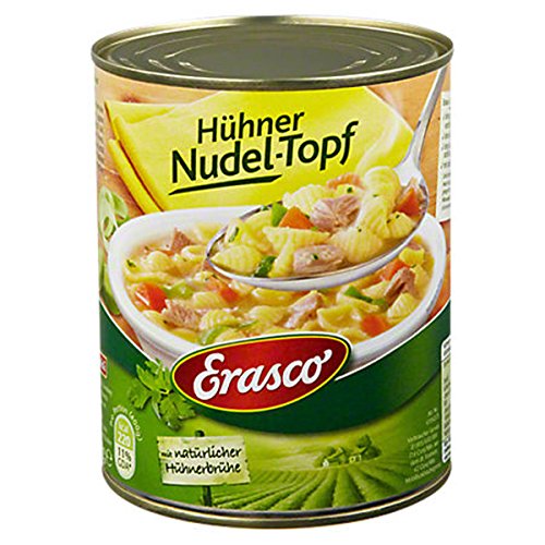 Erasco Hühner Nudel-Topf mit natürlicher Hühnerbrühe, 6 x 800 g von Erasco