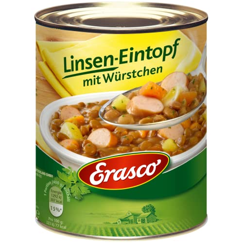 Erasco Linsen-Eintopf mit Würstchen, 3er Pack (3 x 800 g ) von Erasco